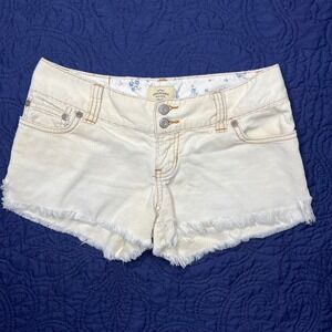 Abercrombie & Fitch Y2K Micro Mini‎ Corduroy Shorts Frayed Hem Low Rise